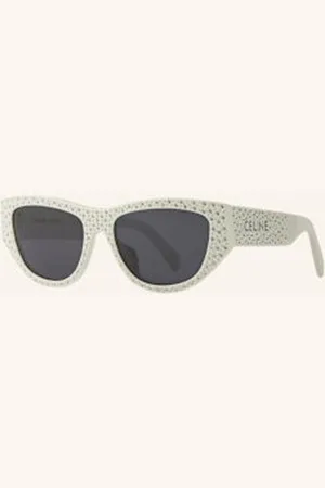 Céline Okulary Przeciwsłoneczne cl000458 Z Ozdobnymi Kamykami weiss