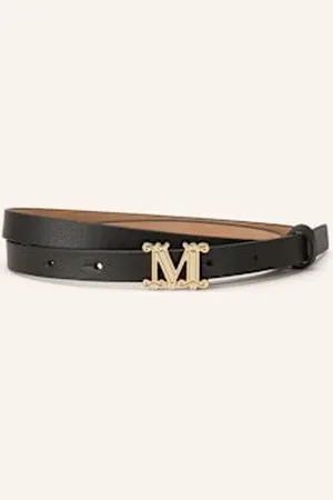 Max Mara Pasek Skórzany Mgraziata schwarz