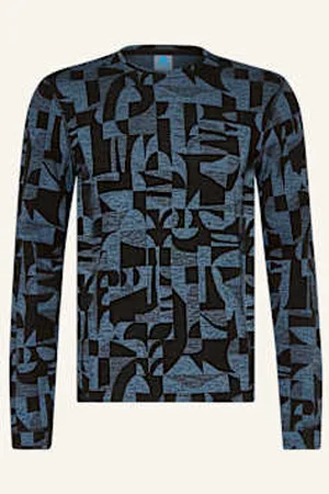 Odlo Koszulka Funkcyjna Merino Warm Jacquard Z Wełny Merino blau
