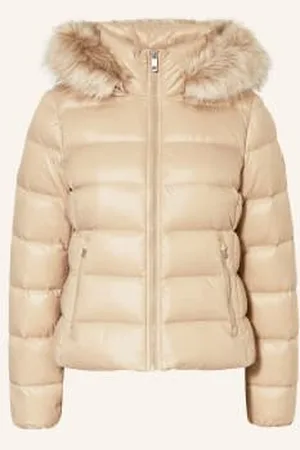 Tommy Hilfiger Kurtka Puchowa Gloss Down Tyra Ze Sztucznym Futrem beige