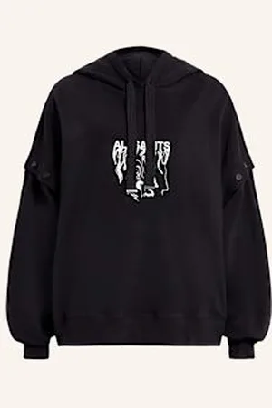 AllSaints Bluza Z Kapturem Inksnts Amphia Z Odpinanymi Rękawami schwarz