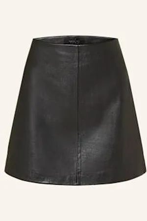 AllSaints Spódnica Skórzana Renai schwarz