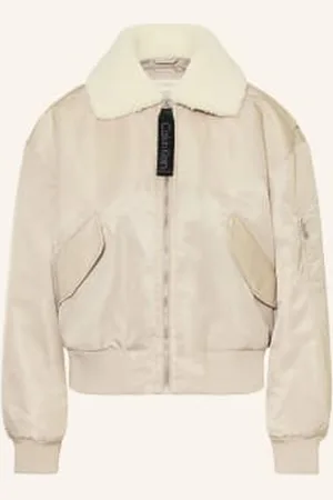 Calvin Klein Bluzon Ze Sztucznym Futrem beige