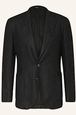 Biagio Santaniello Marynarka Flanelowa Slim Fit grau