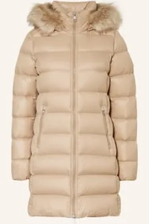 Tommy Hilfiger Płaszcz Puchowy Gloss Down Tyra Ze Sztucznym Futrem beige