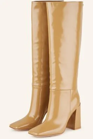 Gianvito Rossi Kozaki Lakierowane Nuit beige