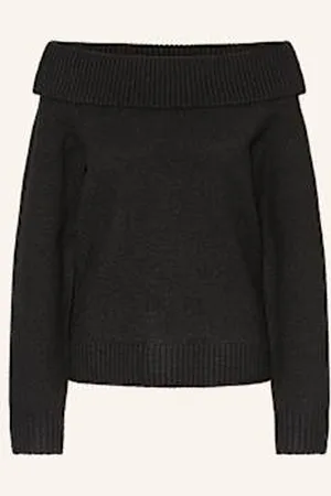 Neo Noir Sweter Z Odkrytymi Ramionami Jane schwarz