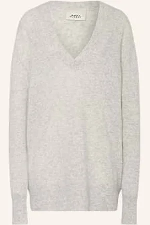 Isabel Marant Sweter Oversize Larana Z Jedwabiem grau