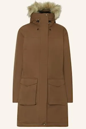 Fjällräven Parka Nuuk Lite Z Odpinanym Sztucznym Futrem braun
