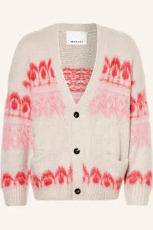 Isabel Marant Kardigan Dyston Z Dodatkiem Moheru rosa