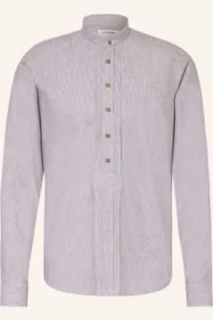 Grasegger Manufaktur Koszula Do Stroju Ludowego Kopeke Slim Fit Z Dodatkiem Lnu, Ze Stójką grau