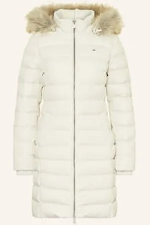 Tommy Hilfiger Płaszcz Puchowy Z Odpinanym Sztucznym Futrem weiss