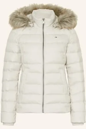 Tommy Hilfiger Kurtka Puchowa Z Odpinanym Sztucznym Futrem weiss