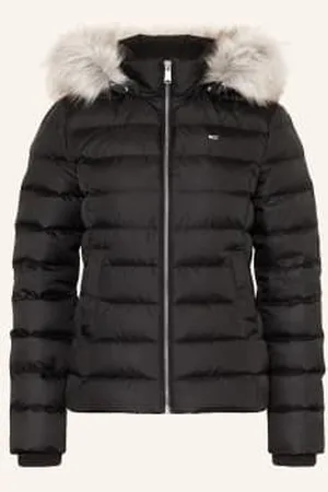 Tommy Hilfiger Kurtka Puchowa Z Odpinanym Sztucznym Futrem schwarz