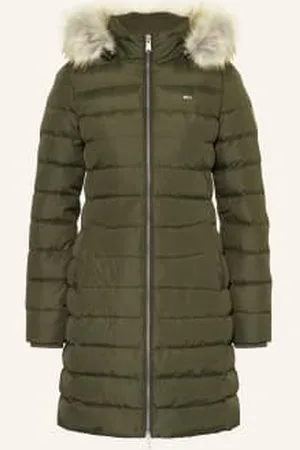 Tommy Hilfiger Płaszcz Puchowy Z Odpinanym Sztucznym Futrem gruen