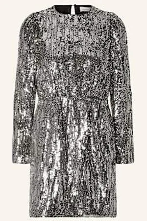 SELECTED Sukienka Koktajlowa Z Cekinami silber