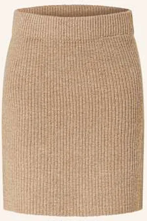 SELECTED Spódnica Z Dzianiny beige