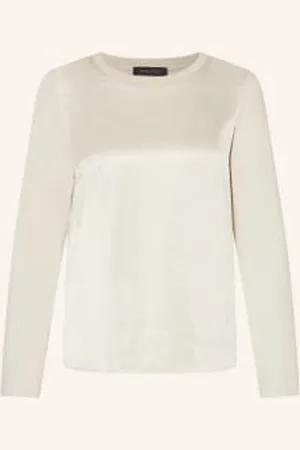 Elena Miro Bluzka Z Mieszanki Materiałów beige