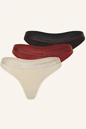 Calvin Klein Stringi Modern Logo, 3 Szt. rot