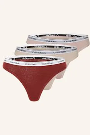 Calvin Klein Stringi Modern Logo, 3 Szt. rot