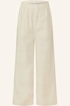 Calvin Klein Spodnie Od Piżamy Z Flaneli beige