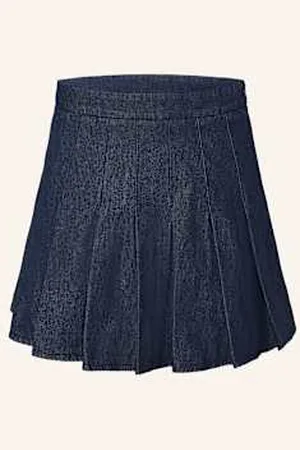 Neo Noir Plisowana Spódnica Laurina W Stylu Jeansowym blau