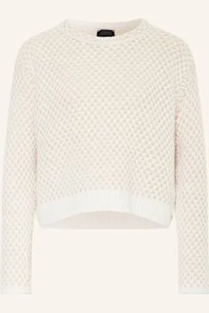 Marc Cain Sweter Z Błyszczącą Przędzą beige