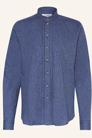 Grasegger Manufaktur Koszula Do Stroju Ludowego Kissing Extra Slim Fit Ze Stójką blau