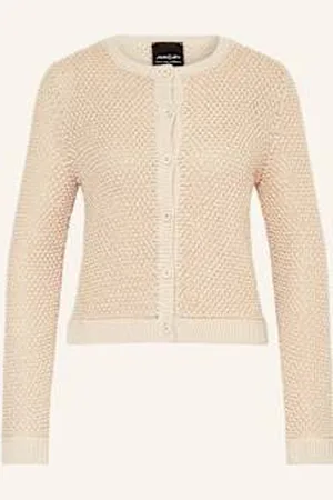 Marc Cain Kardigan Z Błyszczącą Przędzą beige