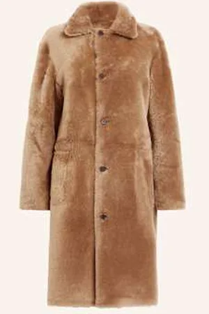 AllSaints Płaszcz Skórzany Serra Dwustronny beige