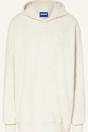 Hugo Blue Bluza Z Kapturem Oversize weiss