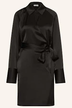 Filippa K Sukienka Z Satyny W Stylu Kopertowym schwarz