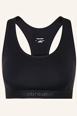 Icebreaker Biustonosz Sportowy Mer 125 Zoneknit Z Wełną Merino schwarz