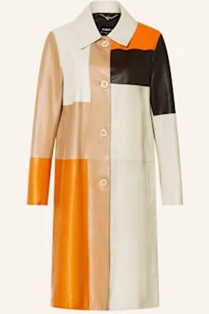Marc Cain Płaszcz Skórzany beige