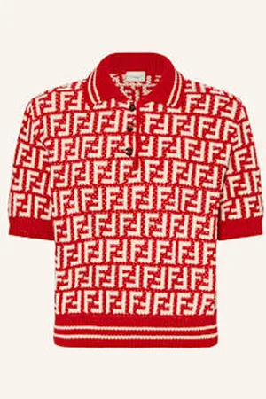 Fendi Koszulka Polo Z Dzianiny rot