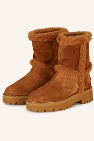 Aquazzura Botki Na Platformie Teddi braun