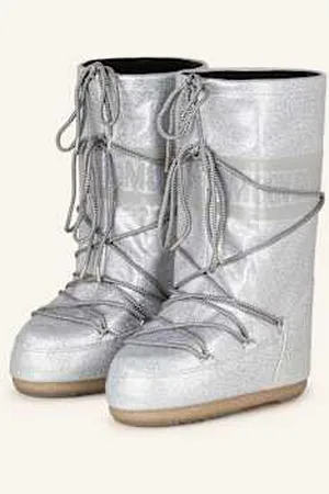 Moon Boot S Icon Glitter silber