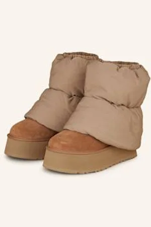 UGG Botki Na Platformie Classic Mini Dipper Puffer braun