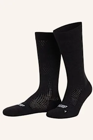 CEP Skarpety Flight Compression – Tall Z Wełną Merino schwarz