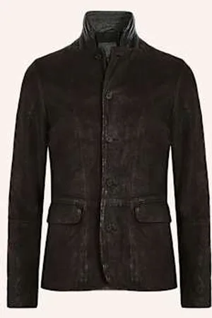 AllSaints Kurtka Skórzana Survey grau