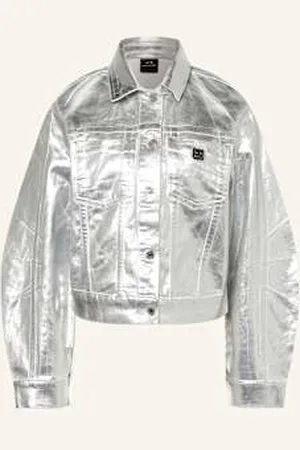 Armani Exchange Kurtka Jeansowa silber