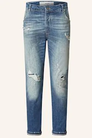 Goldgarn Denim Jeansy Neckarau Twisted Cropped Fit blau