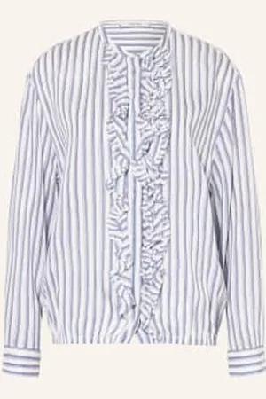 Dorothee Schumacher Bluzka Cool Stripe Z Falbankami blau
