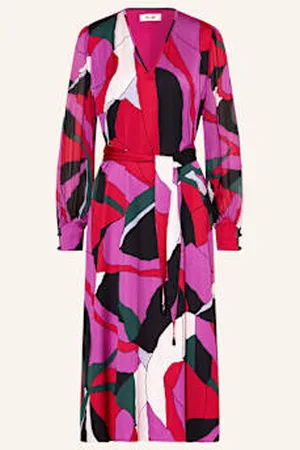 Diane von Furstenberg Sukienka Satynowa Abel Z Mieszanki Materiałów pink