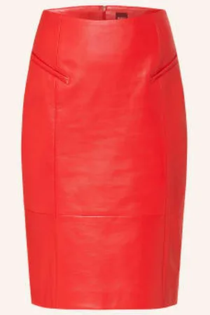 HUGO BOSS Spódnica Skórzana Sepaco rot
