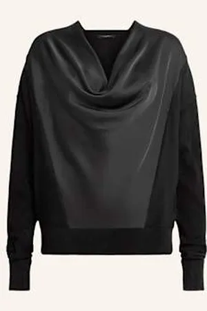 AllSaints Sweter Myra Z Mieszanki Materiałów schwarz