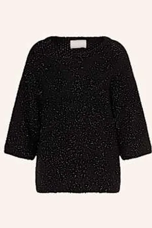 Hemisphere Sweter Z Dodatkiem Kaszmiru I Błyszczącą Przędzą schwarz