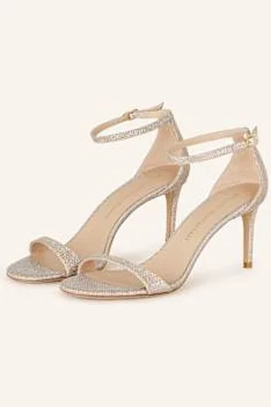 Stuart Weitzman Czółenka Z Odkrytą Piętą Nudistar gold