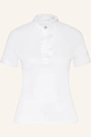 Rich & Royal T-Shirt Z Mieszanki Materiałów weiss