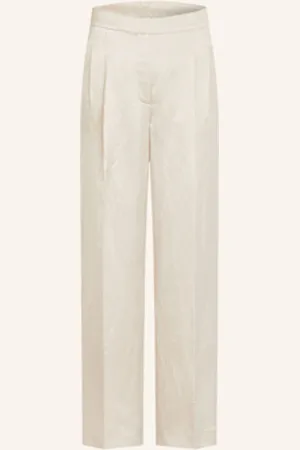 Iris von Arnim Spodnie Satynowe Lainie Z Lnem beige